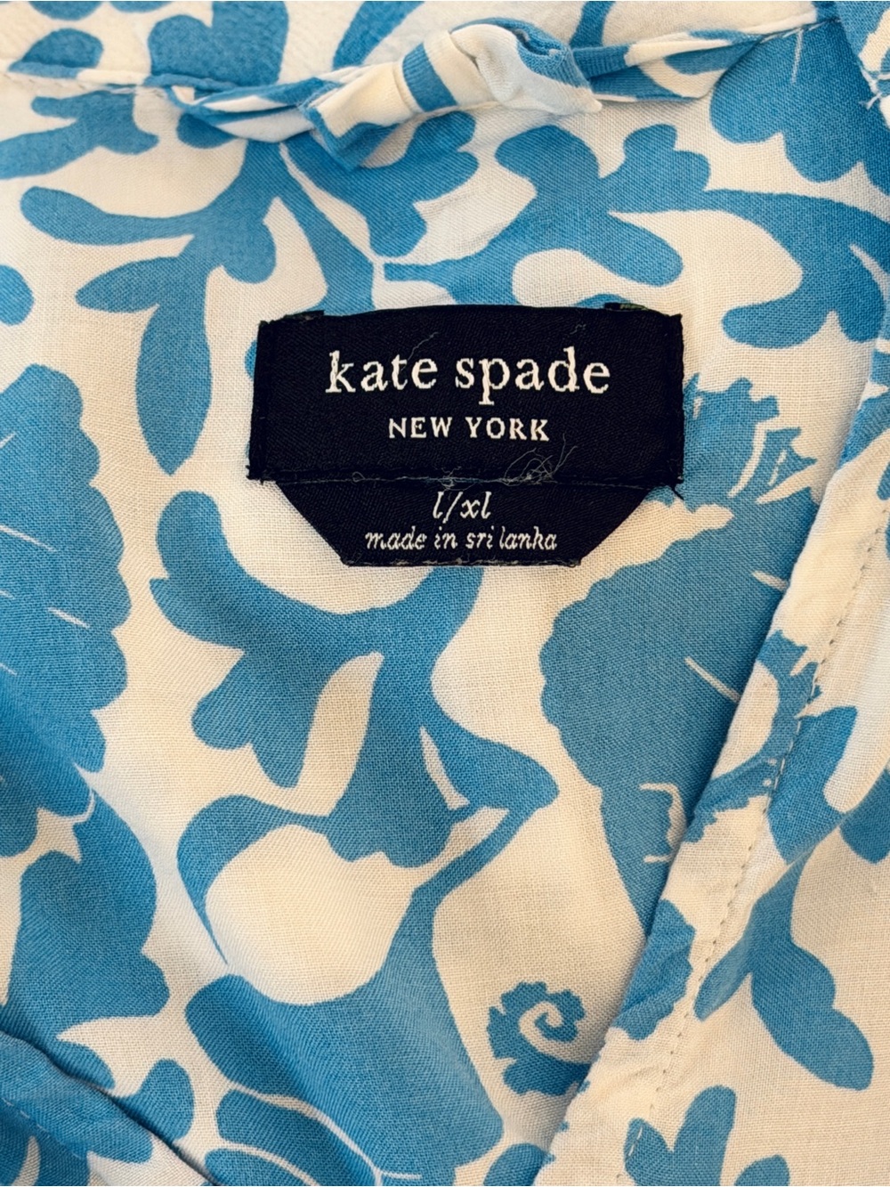 Kate Spade Light Blue Floral Caftan-L/XL - Picture 5 of 6